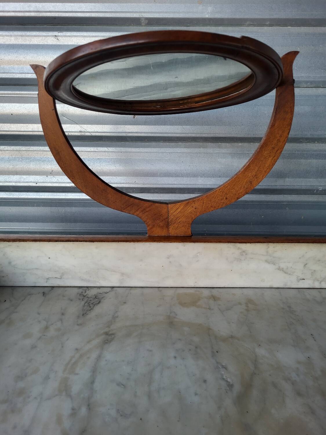 Antique marble and solid wood dressing table