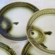 6 fish plates, earthenware from Moulin des Loups in Orchies