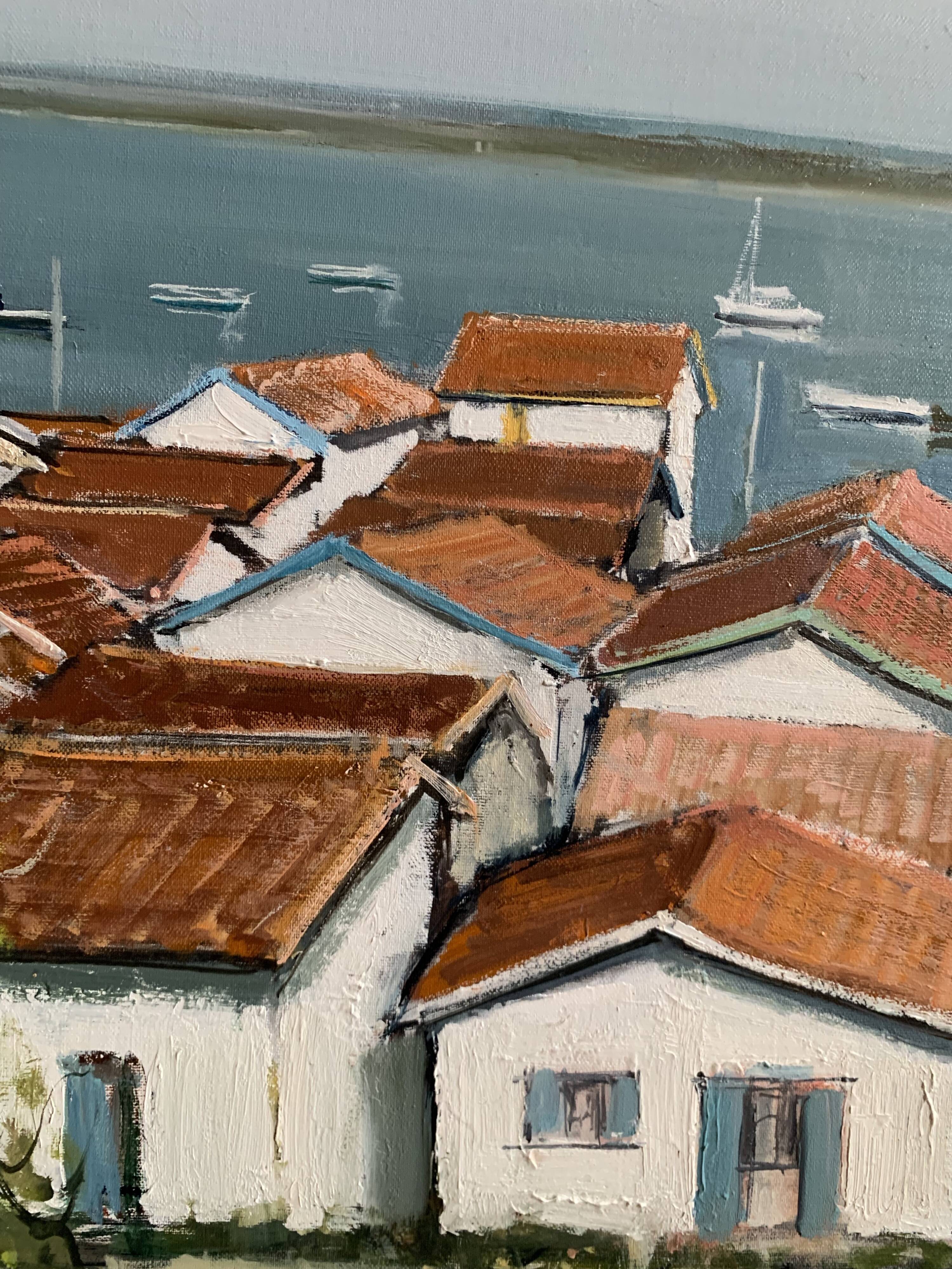 Dubois Ph. "l'Herbe, Le Bassin d'Arcachon" Oil On Canvas Signed