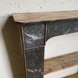 Shelf fireplace mantle.