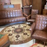 Set sofa daybed and armchair skaï vintage year 50