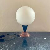 Vintage opaline copper table lamp