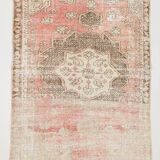 Pale Red & Brown Vintage Rug, 124x197Cm