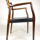 Danish Modern roosewood and leather Mod. 62 Niels Møller chair, 1962