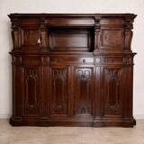Renaissance-style notary cabinet in solid walnut – 19th century