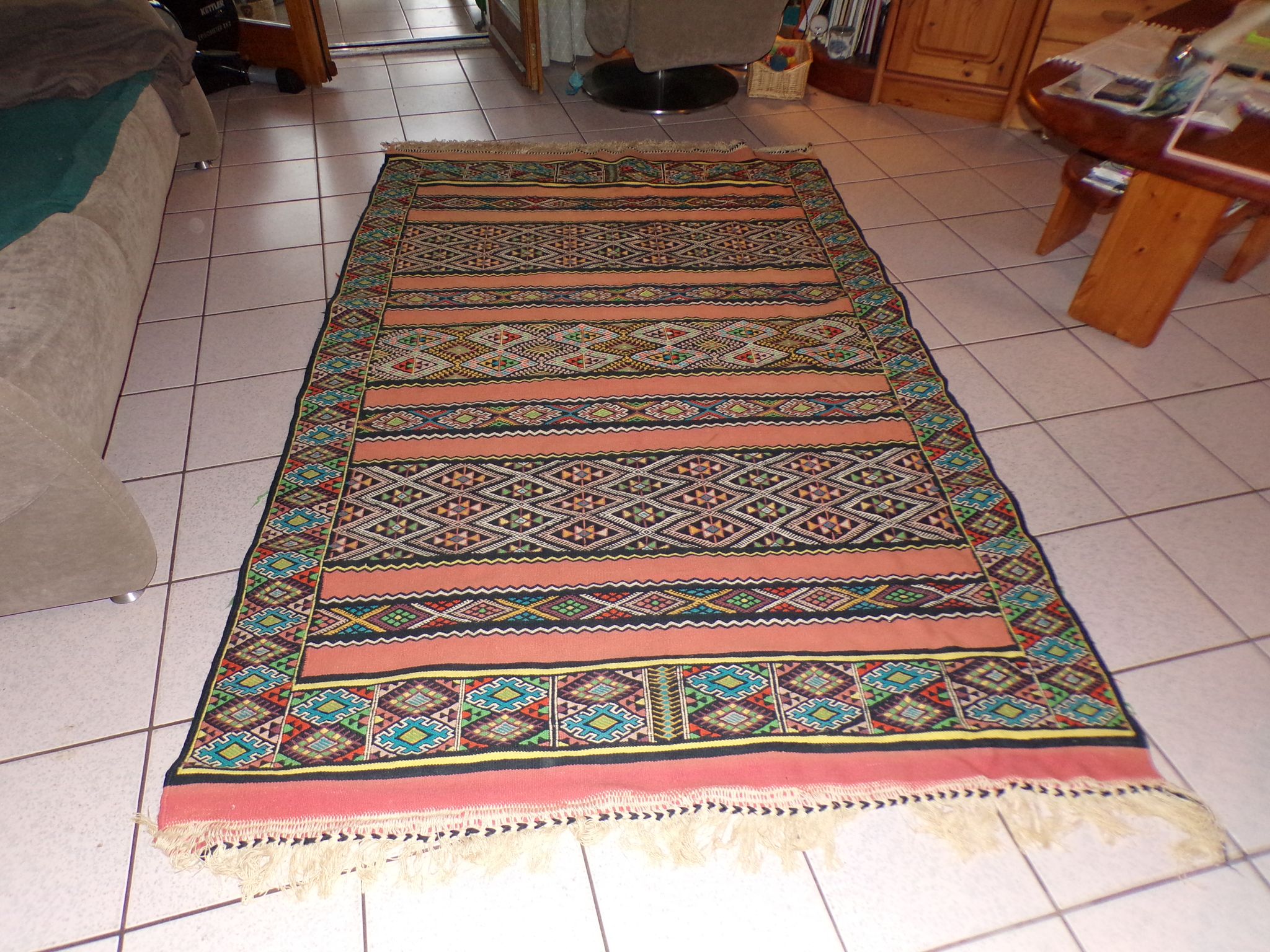 Tapis péruvien en laine, 230 cm x 148 cm