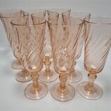 Set of 9 vintage Rosaline flutes