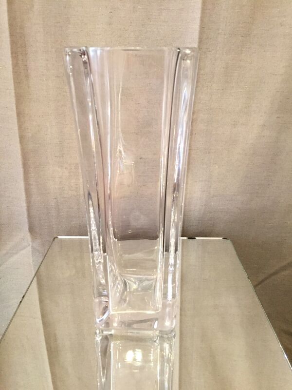 Vase rectangulaire en cristal de Daum années 1960 1970
