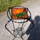 Vintage plant stand with Vallauris pottery.