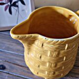Digoin Sarreguemines pitcher numbered yellow slip