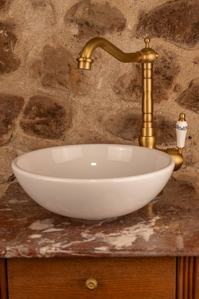 Washbasin made from a bedside table.