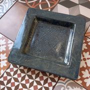 Centrepiece or large ceramic catchall in glazed ceramic signed Vila Clara.