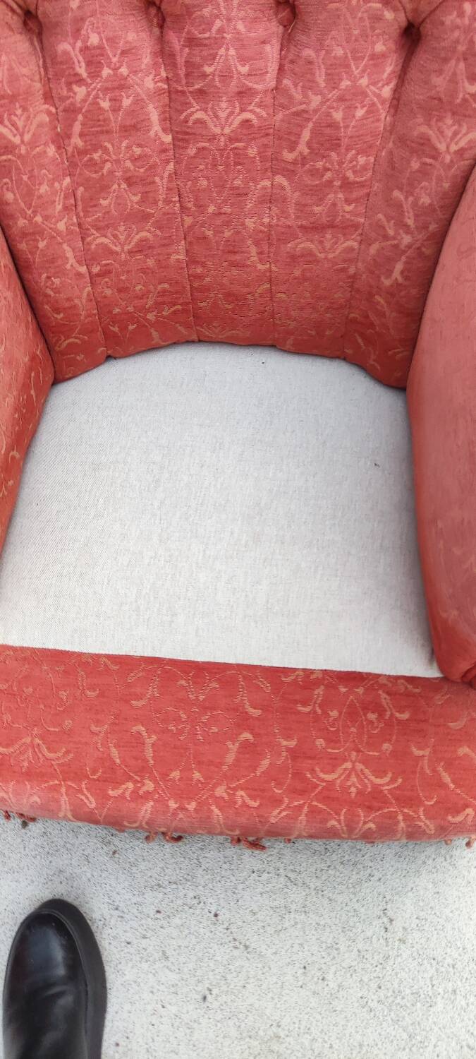 Pair of old toad armchairs