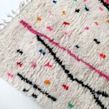 Moroccan Berber carpet Azilal ecru with colorful patterns 290x185cm