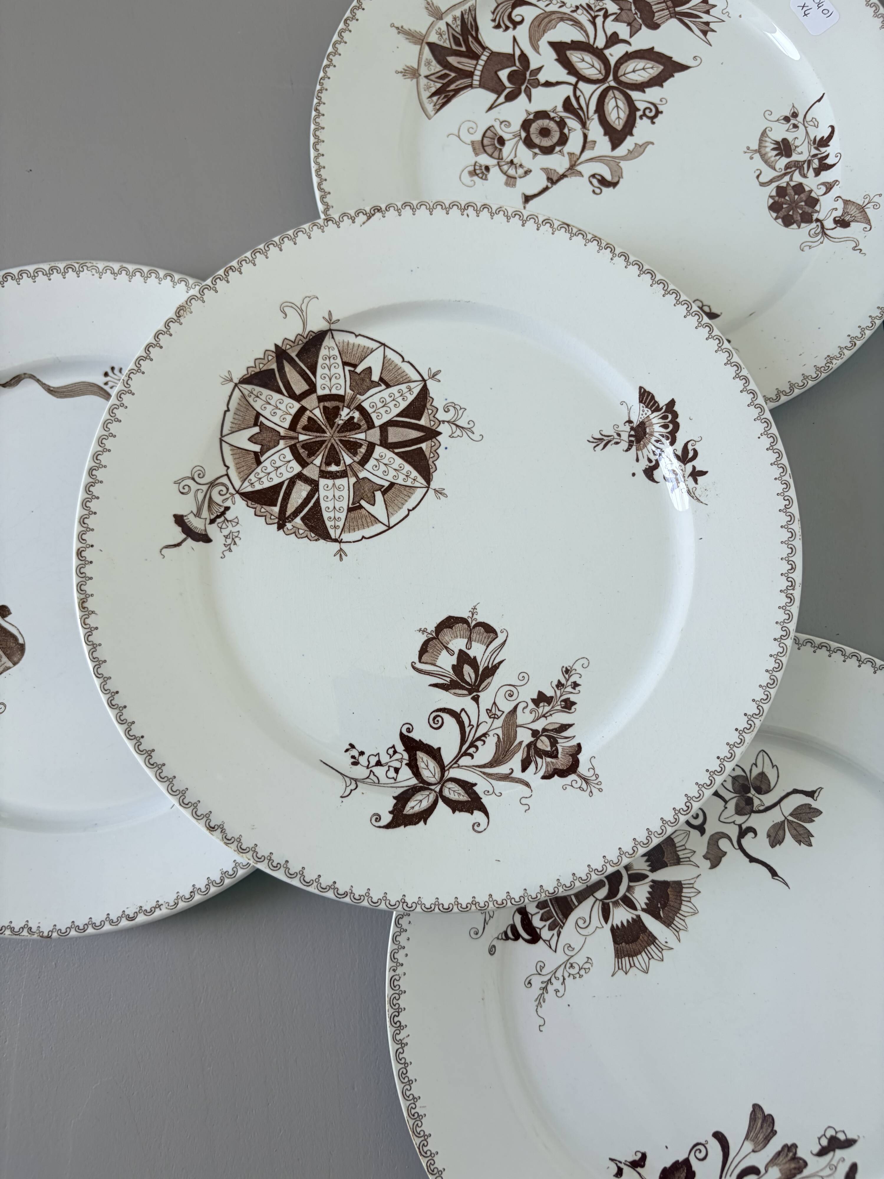 4 assiettes plates Sarreguemines modèle Danois