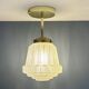 Pendant / Ceiling light with vintage art deco globe in frosted glass