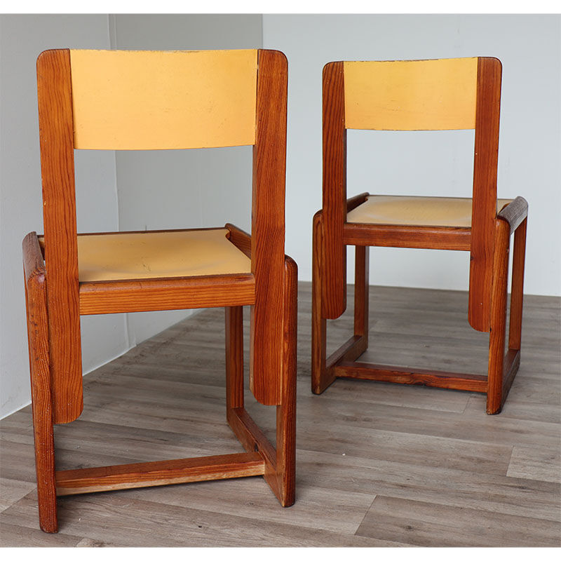 Pair of vintage chairs by André Sornay in wood 1960