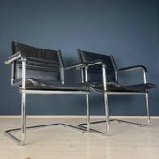 Mid-century Bauhaus style office chair set by Mart Stam for Stol Kamnik, 1980s.