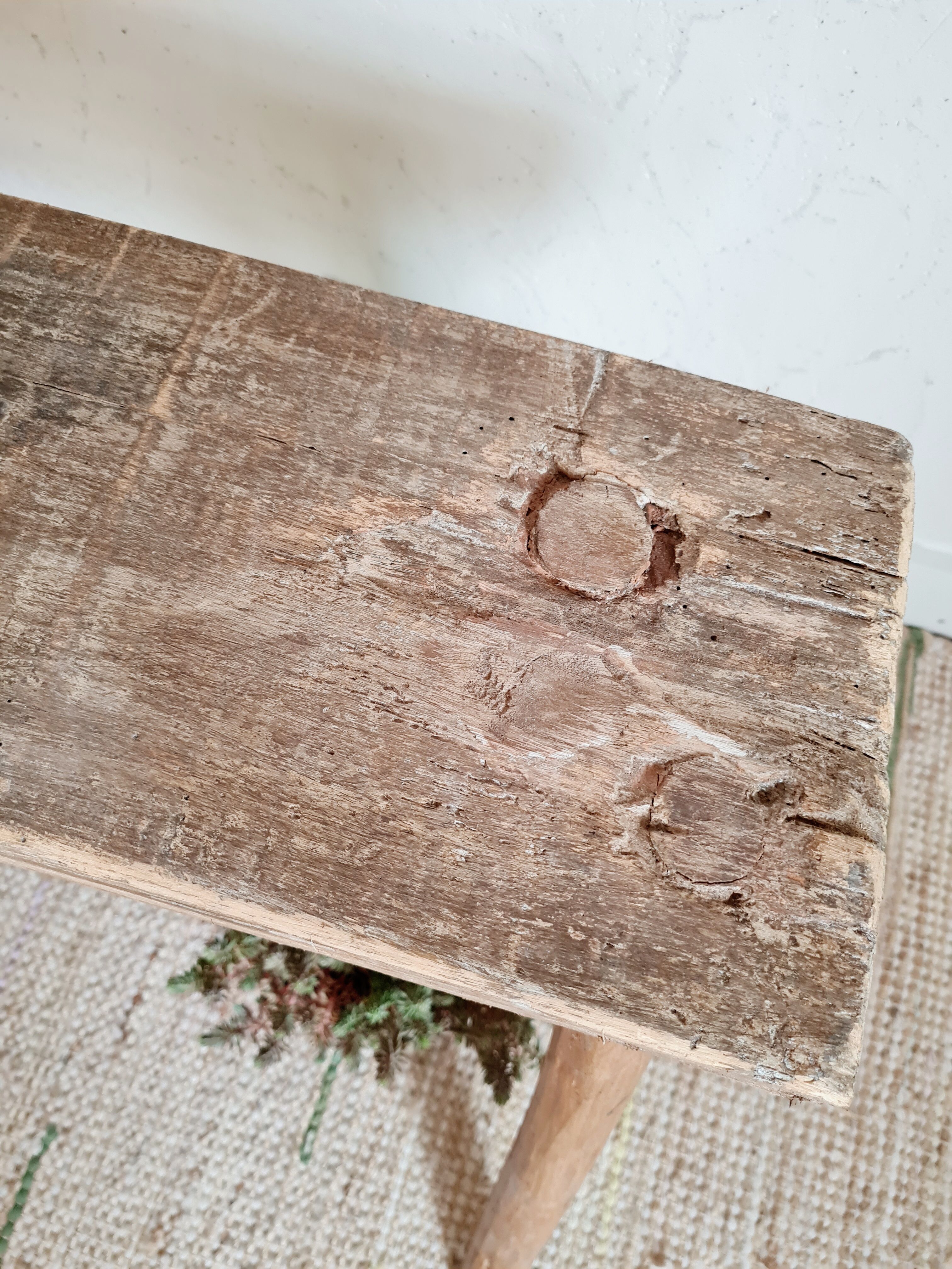 Old patinated farm bench