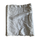 Drap de trousseau 19e de fil de lin brodé