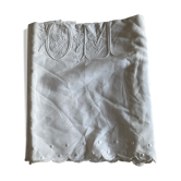 Drap de trousseau 19e de fil de lin brodé