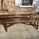 Paire de bancs orme pour table de ferme brutaliste rustique 1950