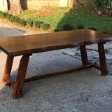 Brutalist dining room table Aranjou in massive elm