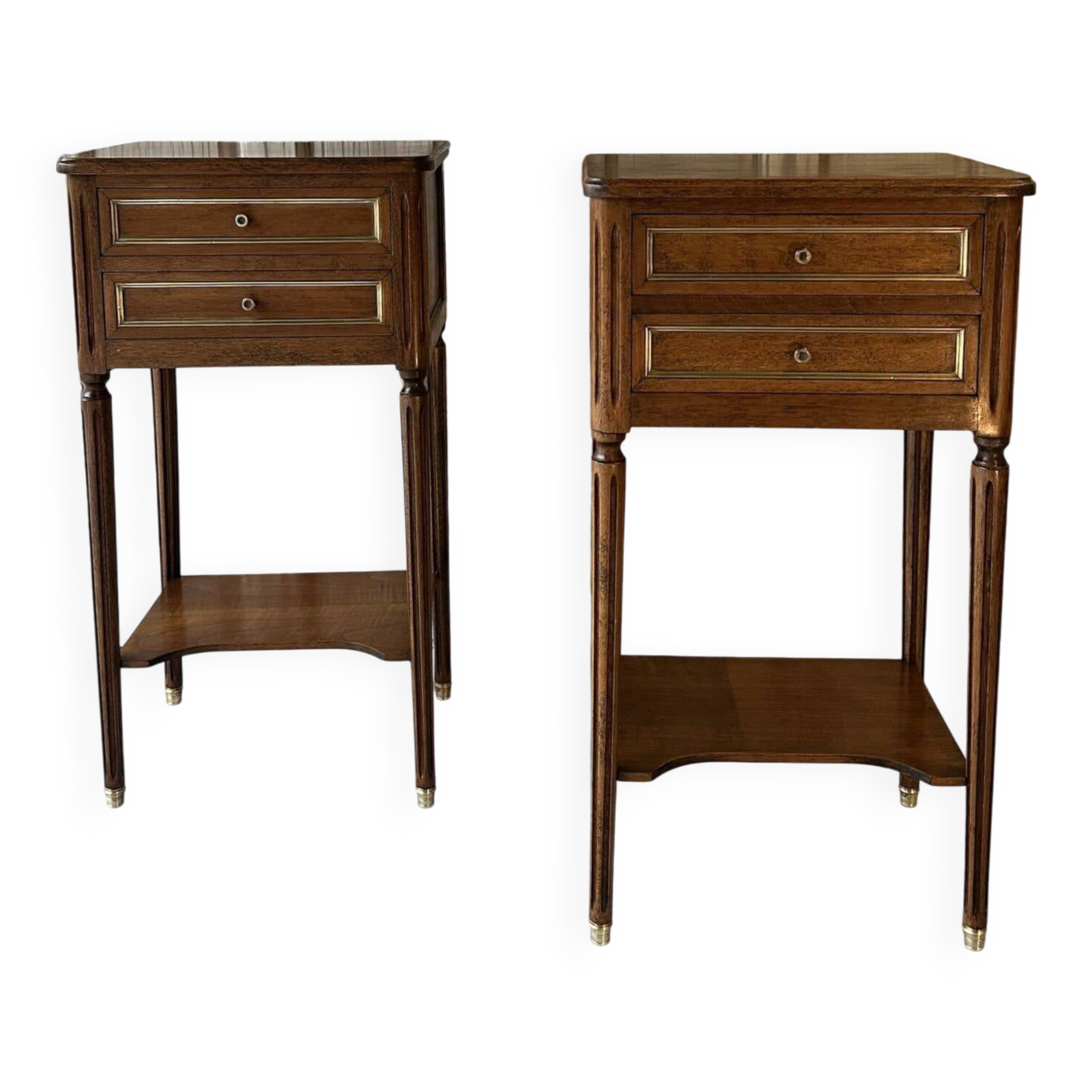 Pair of Louis XVI style bedside tables 1970s