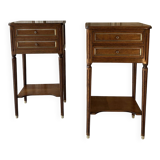 Pair of Louis XVI style bedside tables 1970s