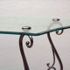 Mid-century two-tier coffee table in chromed brass and crystal