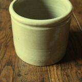 Gray beige glazed stoneware pot