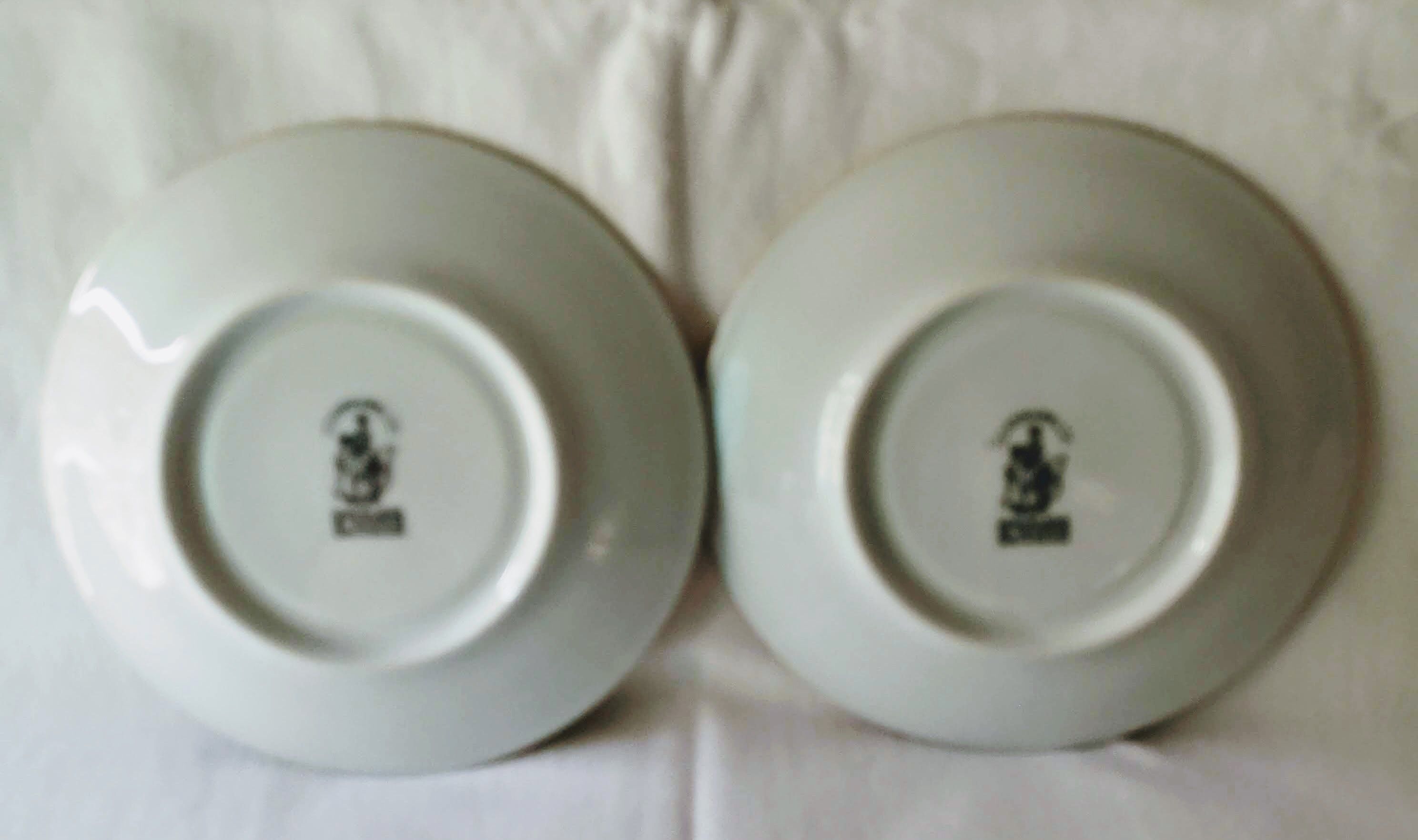 Duo cups Cerabel porcelain of Baudour white and gold