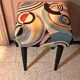 Tabouret bois restauration tapissière XX meuble d'appoint