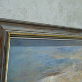 Modernist oil on panel, signed, framed, 1970