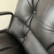 Black leather office chair and armrest by Charles Pollock for Knoll International