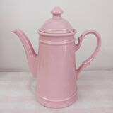 Coffee service, coffee pot and 5 pink mazagrans