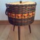 Vintage wicker worker on compass feet