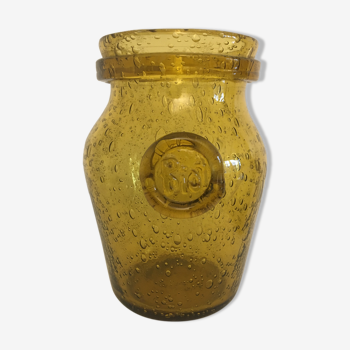 Biot bubbled glass jar