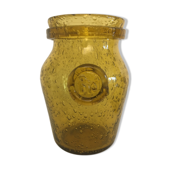 Biot bubbled glass jar
