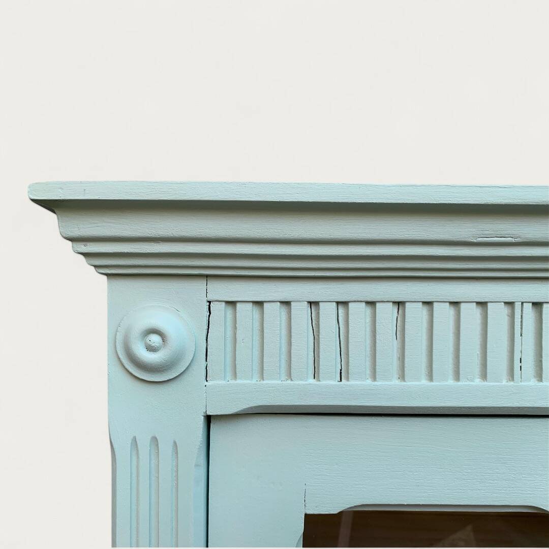 Antique celadon glass Parisian wardrobe H162