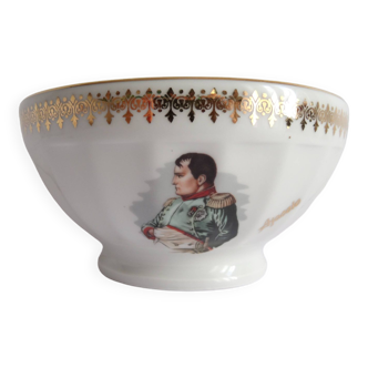 Antique Napoleon Ajaccio gold faceted piedouche bowl