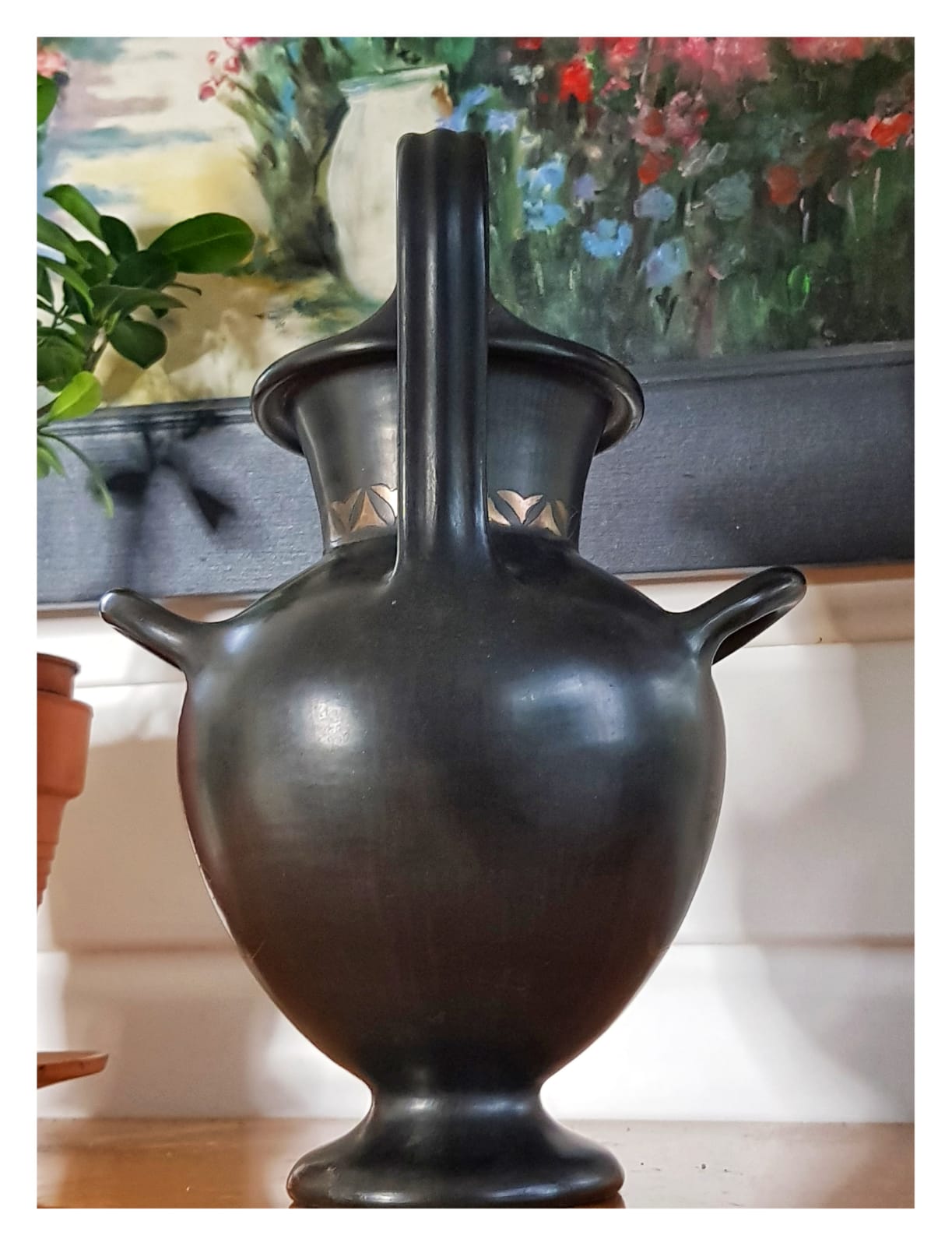 Italian artisanal reproduction Etruscan bucchero vase