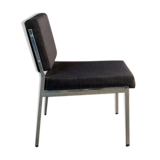 Armchair in metal and grey fabric