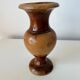 Vintage hand-turned solid olive wood vase - 1970s-80s