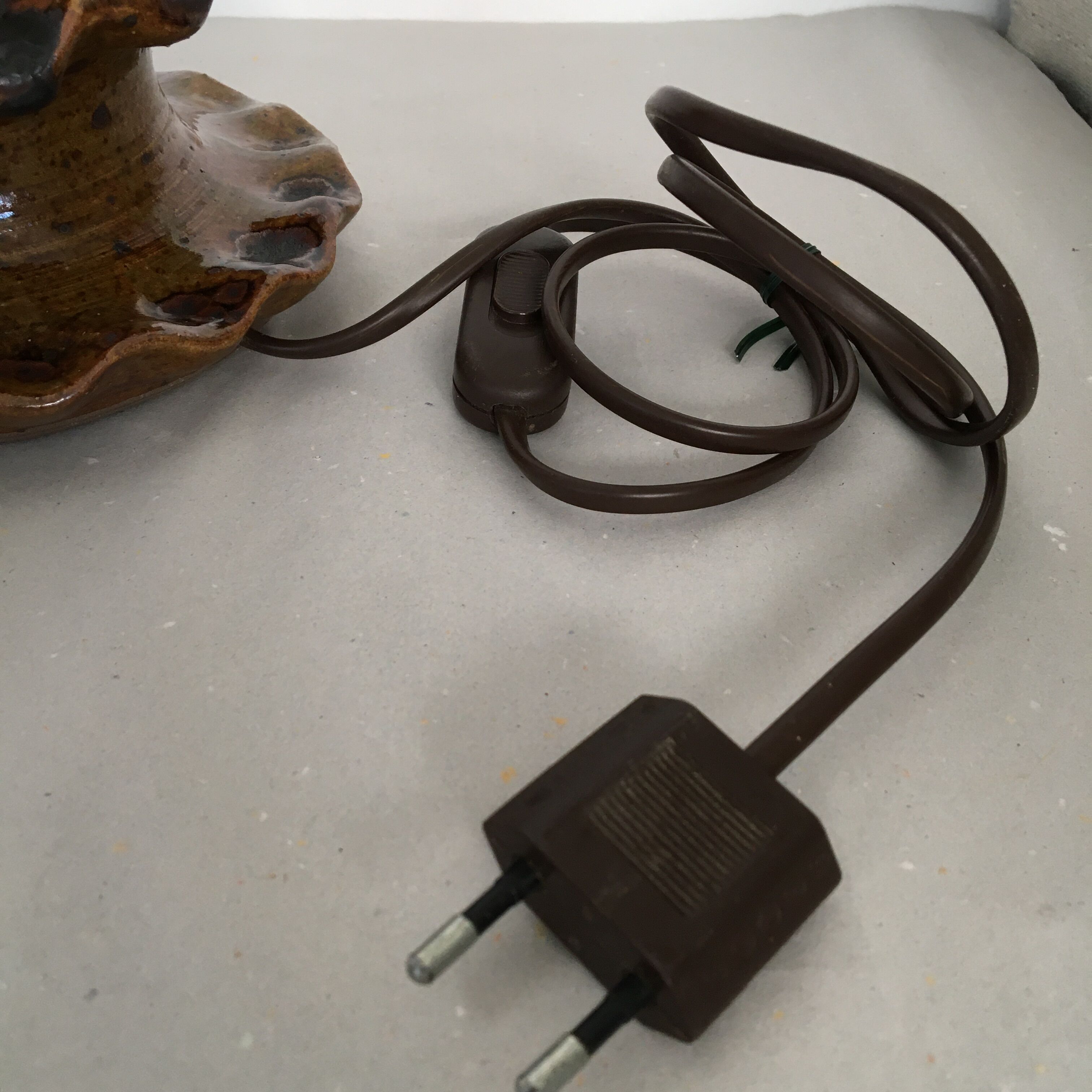 Handmade stoneware lamp foot