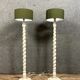 Pair of twisted column lamps in lacquered wood circa 1850