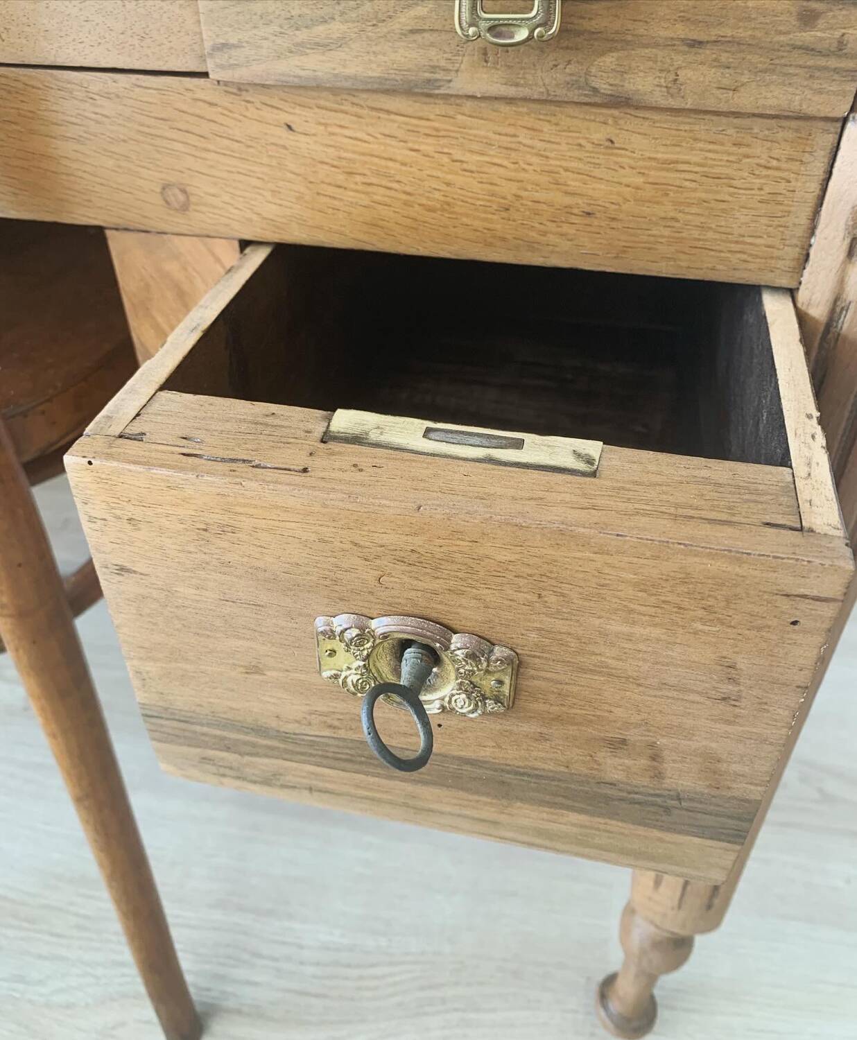Old restored wooden desk