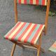 Folding canvas chair with stool, 1950s.