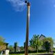 Vintage pied de lampe tripode laiton 1950 sabot de biche lampadaire