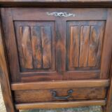 ARANJOU vintage solid elm brutalist bar cabinet